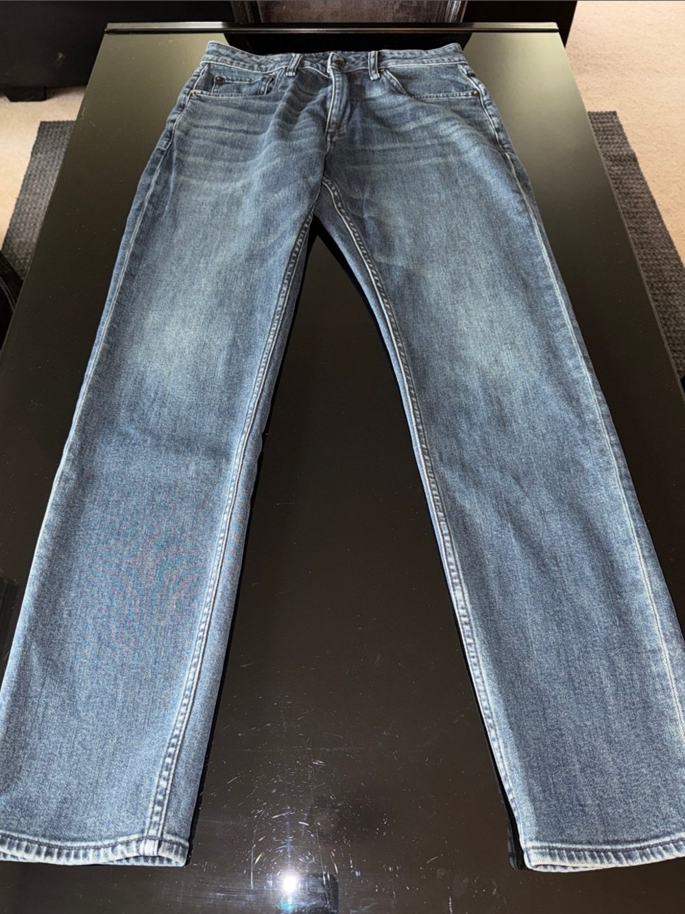 rag & bone Straight-Leg Jeans in Faded Blue